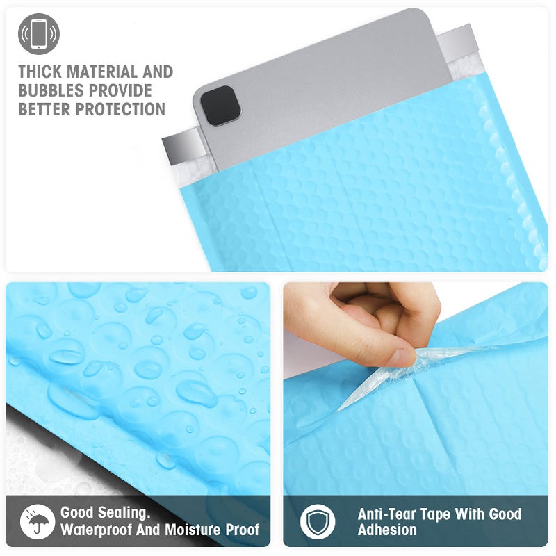 Metronic Bubble Mailers 8.5 x 12 Inch 25 Pack Light Blue Usable Size 8.5 x 11 Inches Bubble Mailer Self-Seal Padded Envelopes for Shipping, Mailing, Packaging for Business, Bulk #2 - Image 3